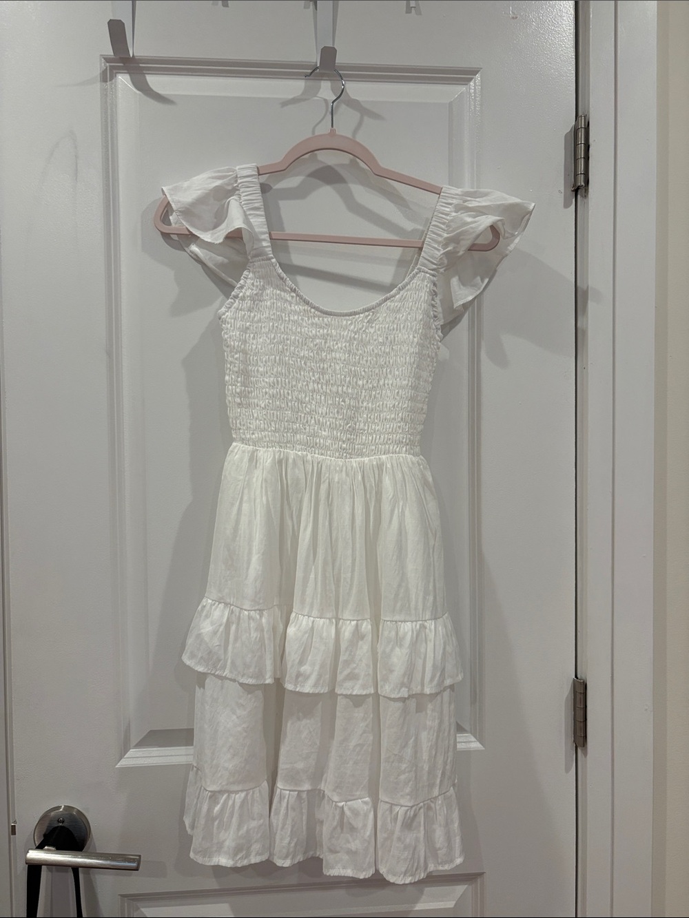Amazon White Smocked Ruffle Tiered Sundress